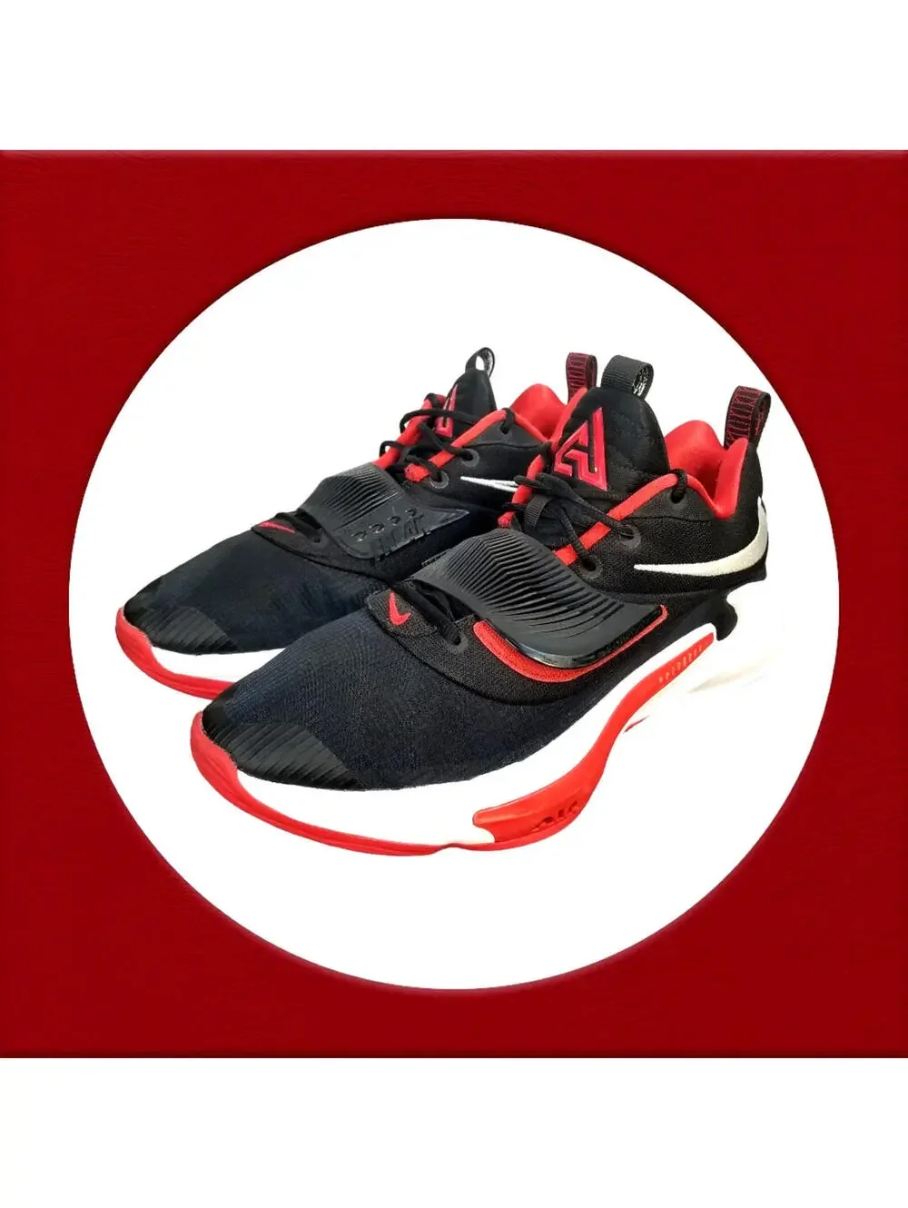 Men's Nike Zoom Freak 3 Basketball Shoes Black/Red/White DA0694 003 Size 13